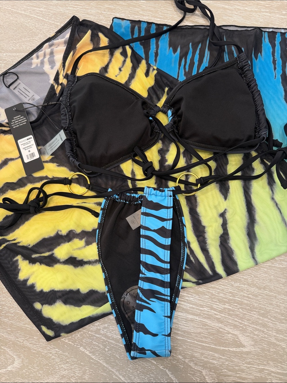 Mariposa Butterfly 3 Piece Bikini Set - Blue/combo - Picture 8 of 10